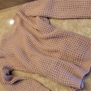 Forever 21 crocheted rounded collar mauve/beige sweater, S
